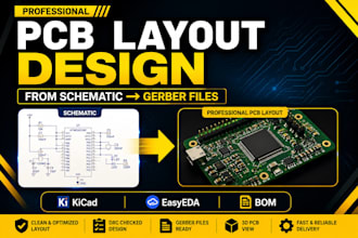 design pcb layout from schematic with gerber file and bom