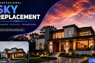 do professional sky replacement, photoshop photo editing, and image enhancement