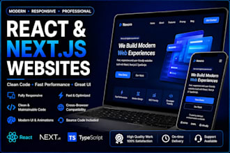 build a modern react or, nextjs landing page