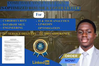 write IT, cybersecurity and engineering resumes, cover letters and linkedin
