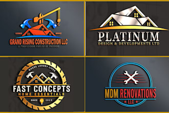 do construction, real estate, property, handyman, contractor, home logo design