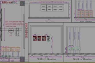 create front, side and rear elevation drawings