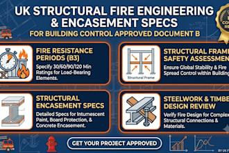 provide structural fire engineering and encasement spec for UK building control