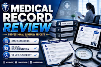 review medical records and create professional summary reports