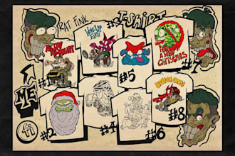 design crazy cartoon in rat fink, kustom kulture style