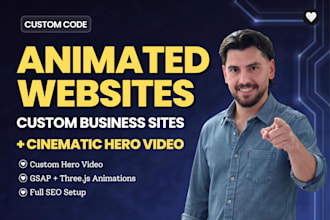 build a custom animated business website with a cinematic hero video