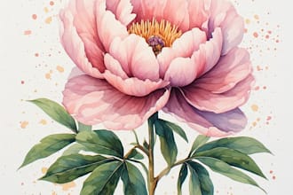 draw unique vector botanical illustrations and watercolor plants