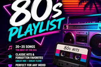 create an 80s virtual mix tape playlist for you