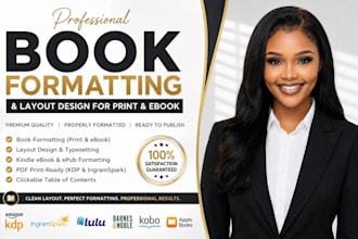 do book formatting and layout design for print and kindle