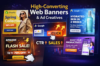 design modern website banners, hero images, display ads and ecommerce graphics