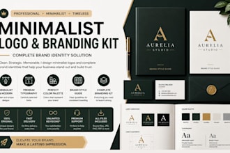 design a minimalist logo design brand style guide brandbook and branding kit