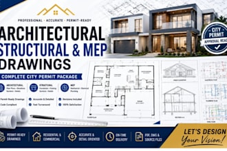 create city permit drawings and architectural floor plans