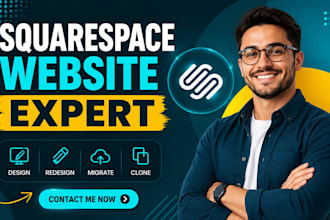 build squarespace website design or redesign squarespace website, setup booking