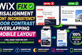 fix wix misalignment font inconsistency poor contrast overlapping mobile layout