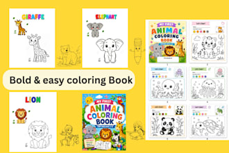 design kids coloring book, activity book and tracing book