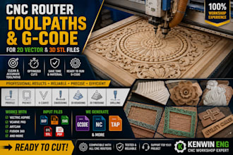 create cnc router toolpaths and g code for 2d vector 3d stl aspire artcam