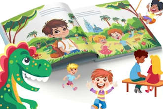 draw children story book illustration, amazon kdp kids book illustration