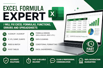 fix excel formulas, functions, errors and spreadsheets