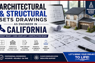 do architectural and structural sets drawings as engineer in california