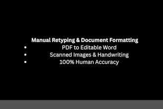 manually retype PDF or image files into word
