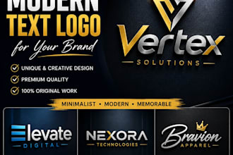 design a modern minimalist text logo for your brand