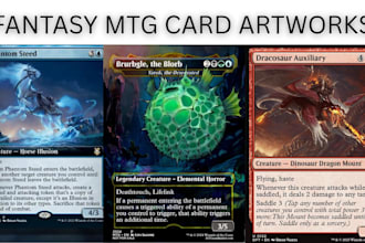 create custom magic the gathering card, trading card art, mtg card illustration