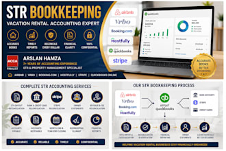 do str bookkeeping for airbnb, vrbo, hostfully, get clearing and qbo