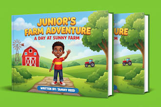 design whimsical childrens book cover illustration for kids children book cover