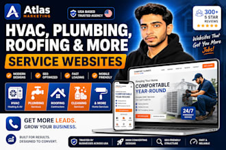 build hvac website, roofing, cleaning, construction website