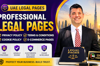 prepare uae privacy policy, terms and conditions, cookie policy, ecommerce pages