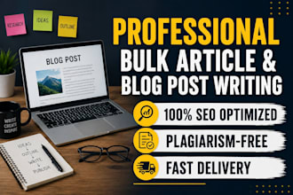 write professional bulk SEO articles and blog posts