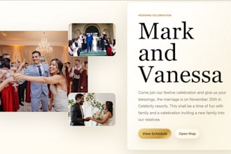 build a modern aesthetic digital wedding website