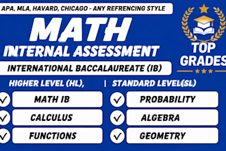 assist you with ib math ia for hl and sl