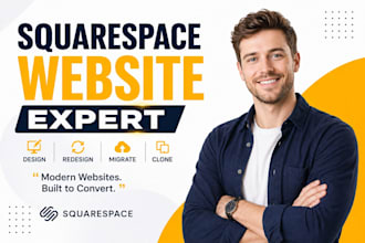 build squarespace website, design or redesign squarespace website, clone website