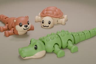 create 3d articulated model, flexi toy, articulated figurine model for printing