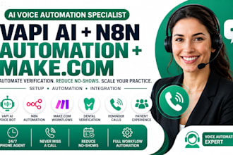 vapi ai voice bot for dental insurance verification,  reminder call n8n make com