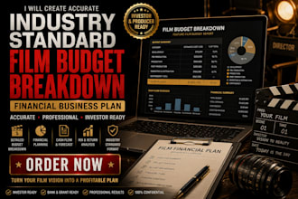 create accurate industry standard film budget breakdown financial business plan