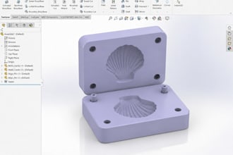 create silicone mold design, resin mold and plastic solidworks product cad model