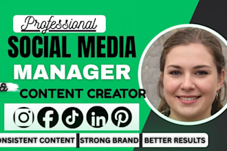 create a monthly social media content calendar and canva post for spanish buz