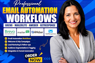 build email automation workflows using brevo mailerlite and aweber
