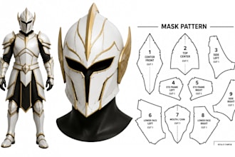 create custom christmas 3d model halloween 3d mask cosplay folkwear for hoilday