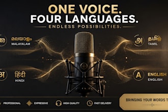 provide professional multilingual voice over in malayalam hindi tamil and