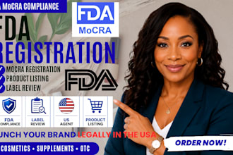 register your cosmetiics producct with fda mocra, label review, product listing