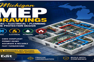 michigan mep drawings hvac electrical plumbing drawings fire protection design