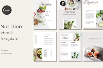 design canva nutrition workbook meal planner fitness challenge guide diet plan