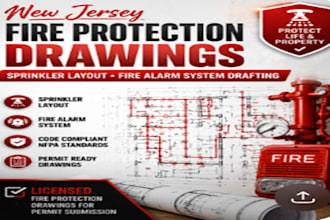 new jersey fire protection drawings sprinkler layout fire alarm system drafting