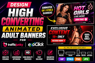 design high converting animated adult banners for trafficjunky and exoclick