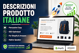write engaging italian product descriptions for shopify and ecommerce