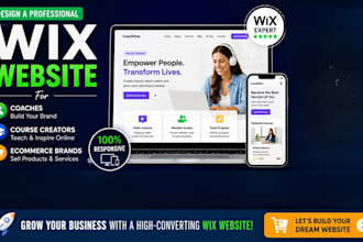 design a wix online course website coaches, course creators, ecommerce brands