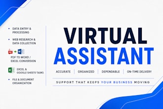be your personal virtual assistant and do data entry tasks